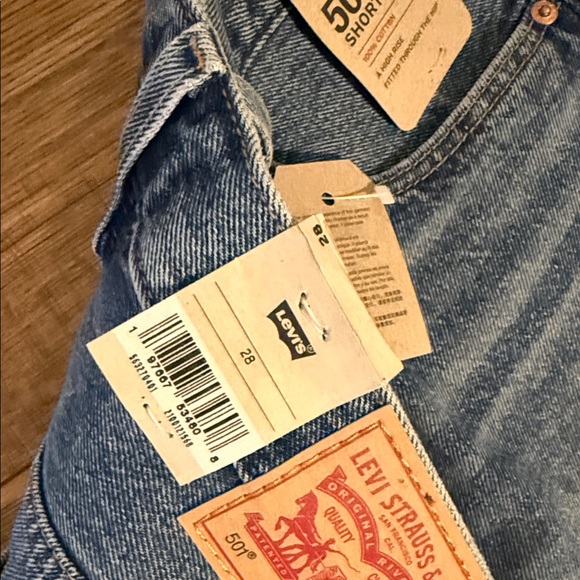 Levi's Women's Distressed Blue Jean Shorts - Picture 3 of 7